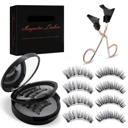 Magnetic Eyelashes, Magnetic Eyelashes Kit Reusable Magnetic Eyelash Wispy Lashes , No Glue False Eyelashes Natural Look Magnetic Lashes with Applicator
