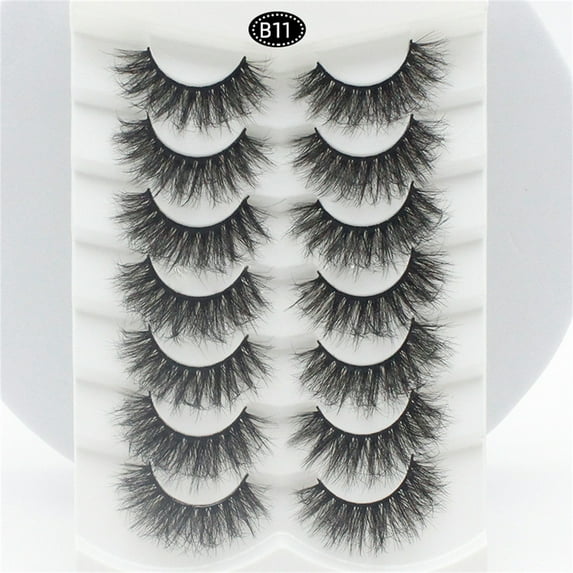 5 Pairs Soft Lashes 3D 6D Volume Eyelashes Natural Reusable False Eyelash Set
