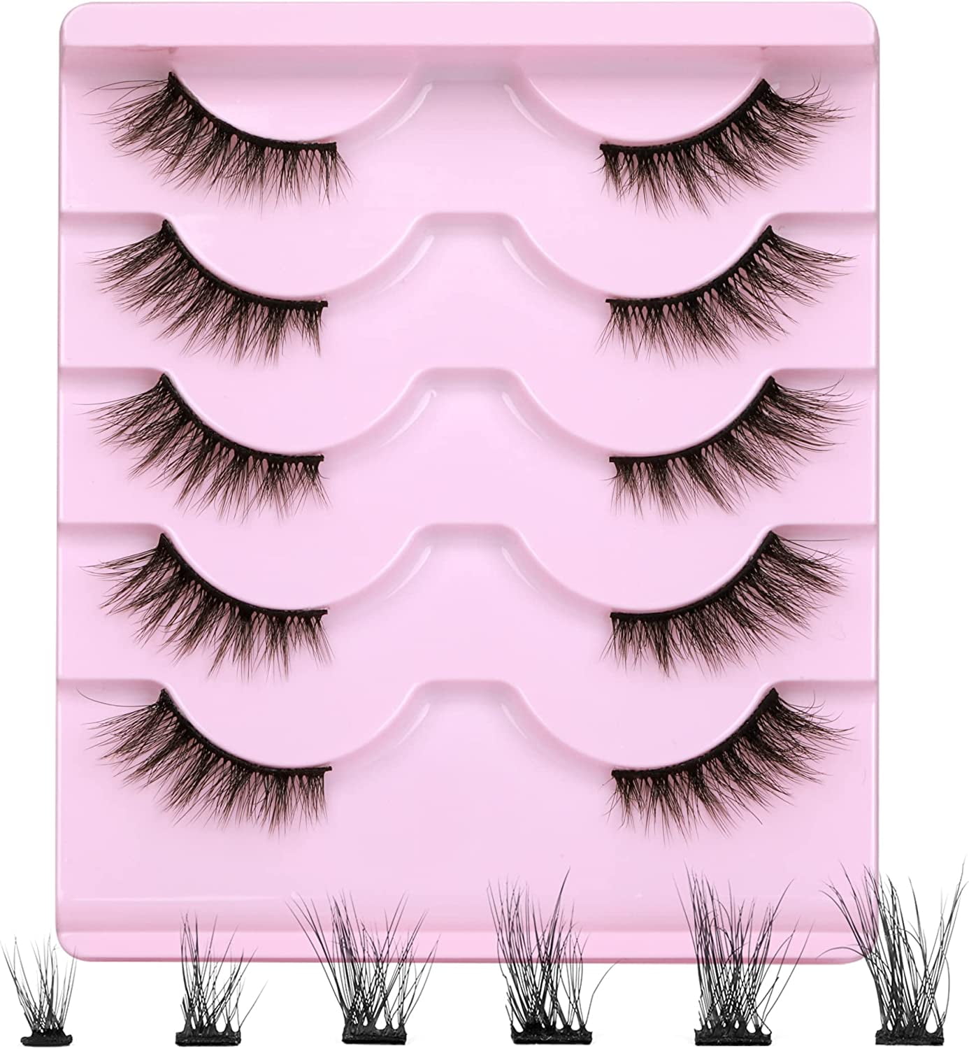 Eyelashes Half Lashes Natural Cat Eye Wispy False Eyelashes Volume