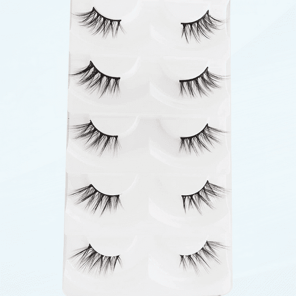 Eyelashes Half Lashes Natural Look Wispy Cat Eye Mink Lashes Flared Curly 15mm Fake Eye Lashes Extension Reusable Soft Light 3D False Eyelashes for Daily Wear 5 Pairs (8D Half Lashes Flared)