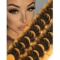 thumbnail image 1 of Eyelashes Mink Lashes Fluffy Natural Look False Lashes Wispy Full Eye Lashes 8D 20 mm Long D Curl Strip Eyelashes Pack 10 Pairs Reusable Fake Eyelashes That Look Like Extensions, 1 of 9