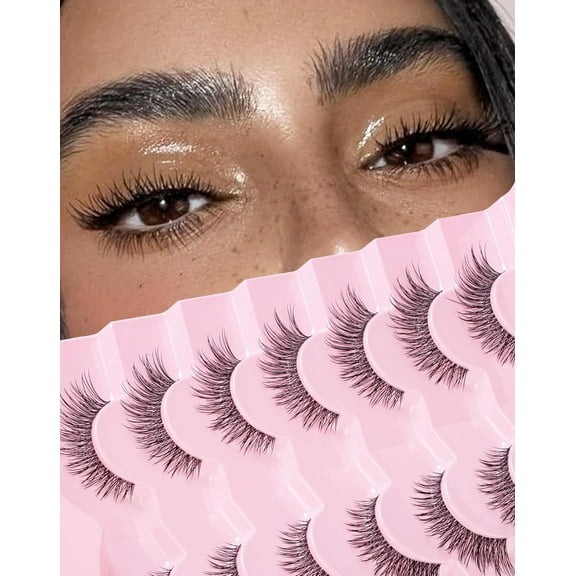 Eyelashes Natural False Eyelashes Wispy Eyelashes Natural Look Eye Lashes Wispy Fake Lashes Clear Band Lashes FRH-21