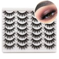 thumbnail image 1 of Eyelashes Natural Look Faux Mink Lashes Pack Handmade Fluffy False Eyelashes 14 Pairs Cat Eye Lashes, 1 of 5