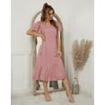 thumbnail image 1 of Eyelet Detail Tassel Tie V Neck Ruffle Hem Dress Knee Length, 1 of 3