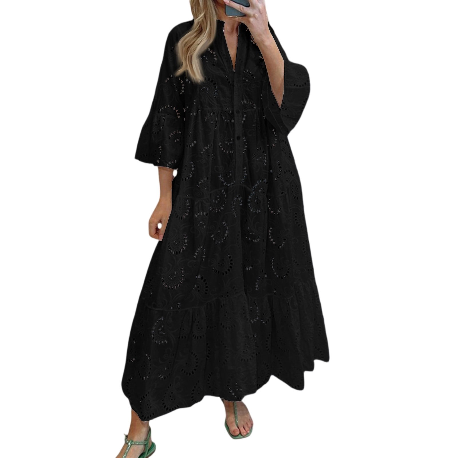 Women's Plus Eyelet Maxi Dress