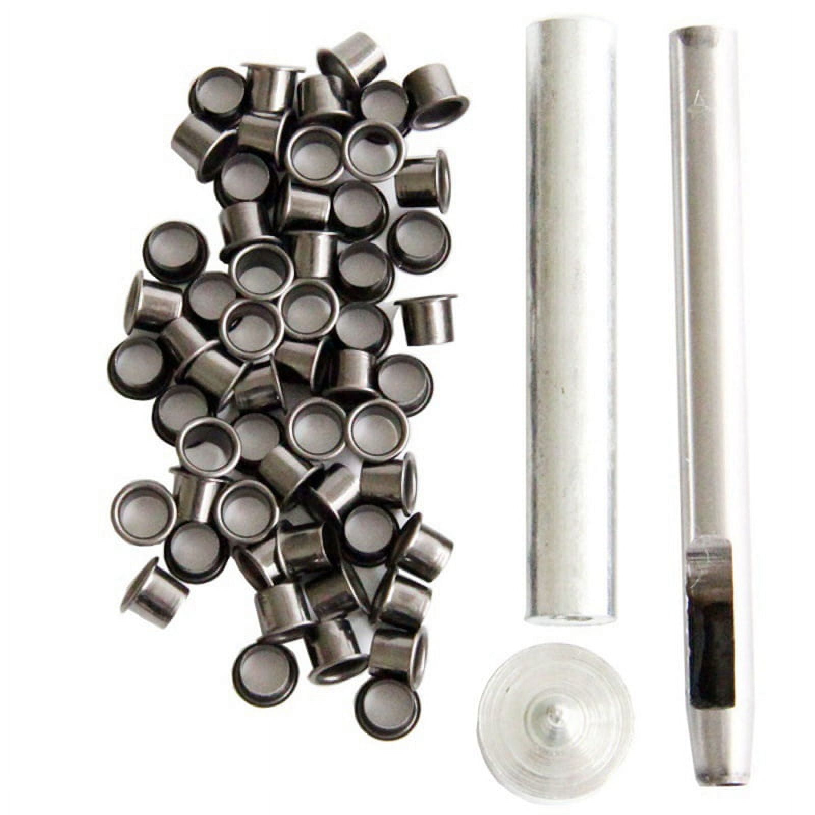 Eyelet Hole Punch Tool Kit with 50 Eyelets 6mm Gunmetal for DIY Kydex