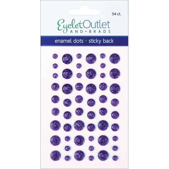 Eyelet Outlet Adhesive-Back Enamel Dots 54/Pkg-Glitter Violet