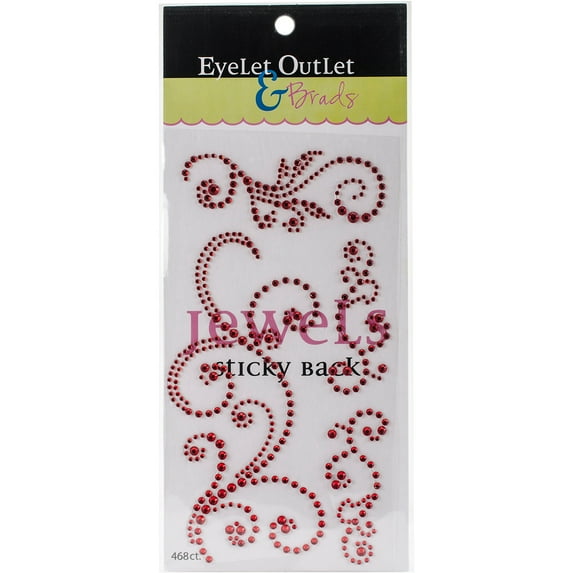 Eyelet Outlet Adhesive Jewel Swirls 468/Pkg-Red