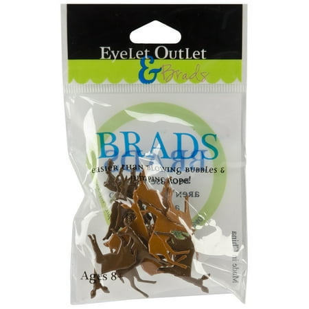 Eyelet Outlet Shape Brads 12/Pkg-Deer