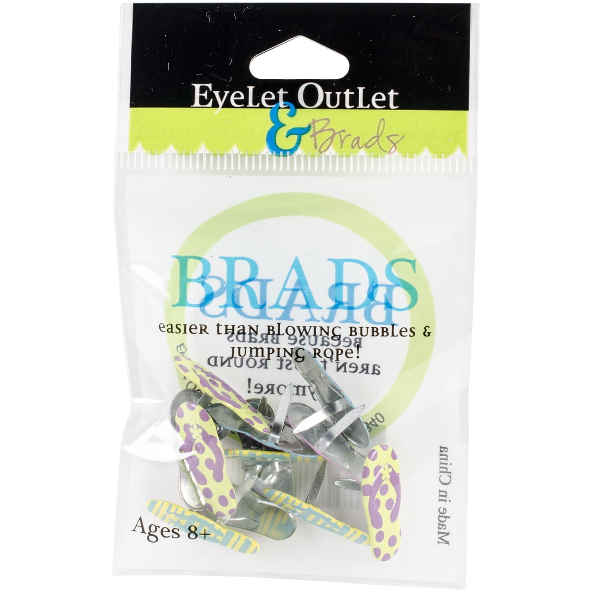 Eyelet Outlet Shape Brads 12/Pkg-Flip Flop 2 - Walmart.com