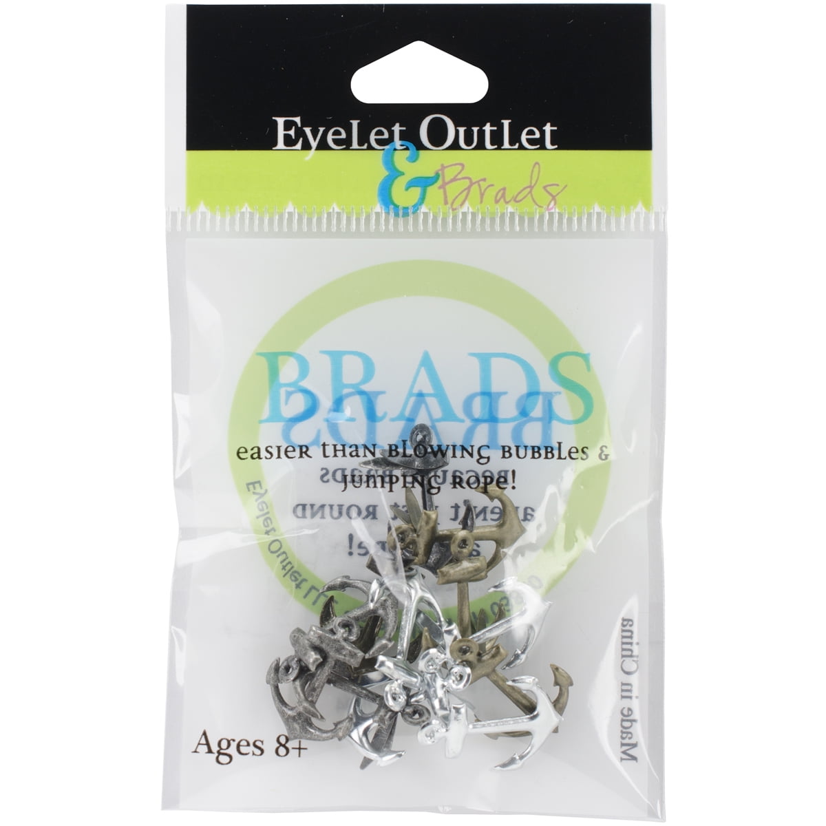 Eyelet Outlet Shape Brads 12/Pkg-Metallic Anchor - Walmart.com