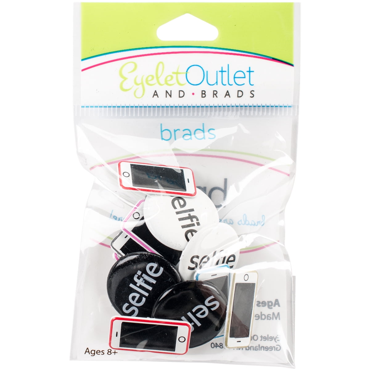 Eyelet Outlet Round Brads Silver - Eyelet Outlet Round Brads 4mm 70/Pkg: A Cherr