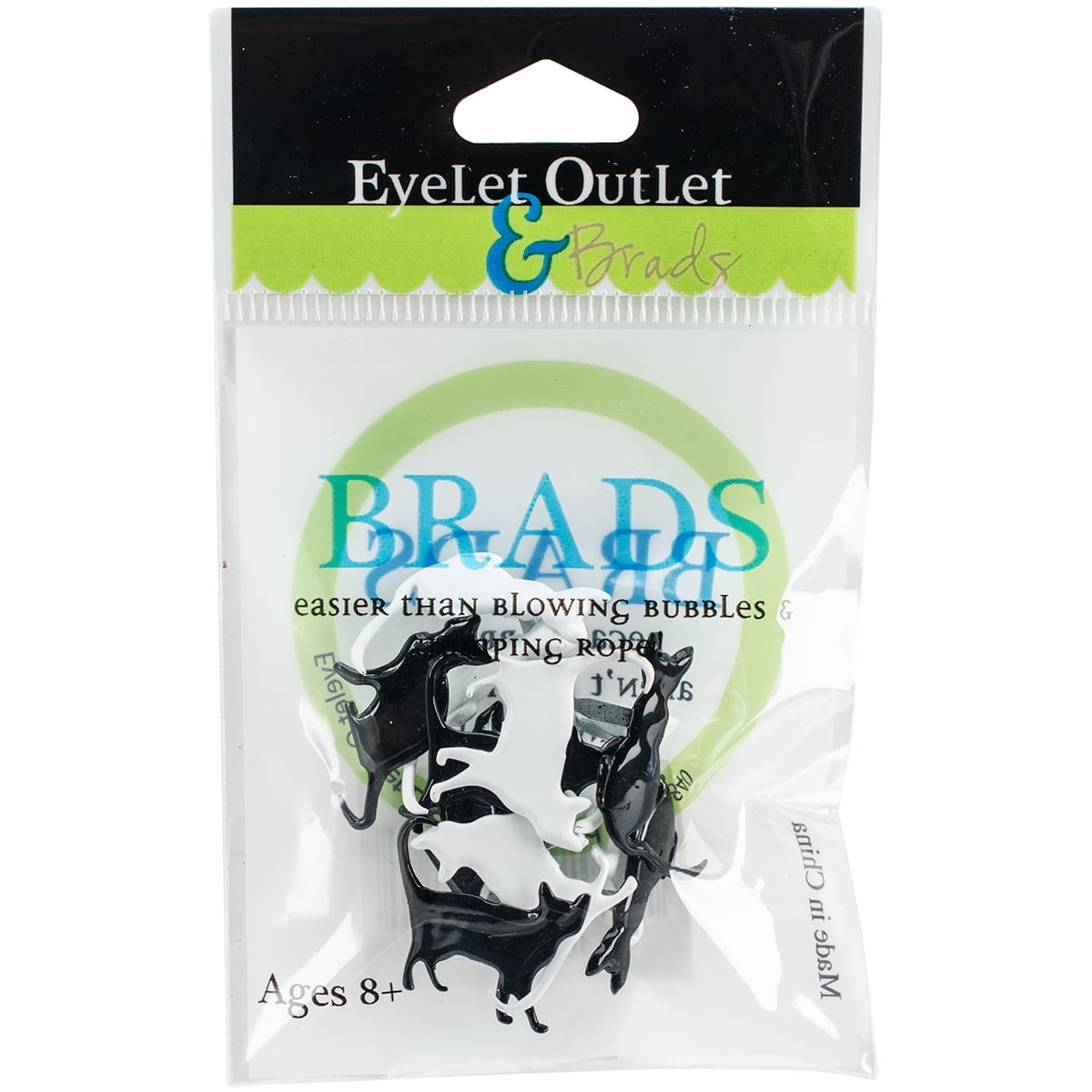 Eyelet Outlet Shape Brads 12/Pkg-Silhouette Cat