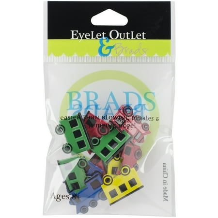 Eyelet Outlet Shape Brads 12/Pkg-Train Mix