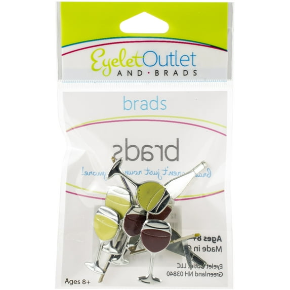 Eyelet Outlet Shape Brads 12/Pkg-Wine