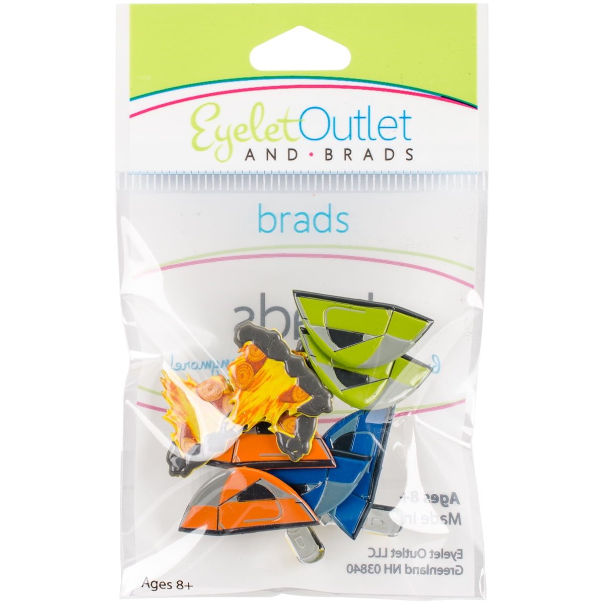 Eyelet Outlet Shape Brads, 12pk