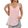 thumbnail image 1 of Eyelet Sleeveless Camisole Casual Spaghetti Strap Pink L, 1 of 9