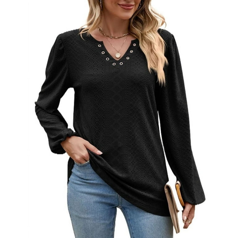 Women's O-neck Lantern Sleeve Shirt Women's O-neck Lantern Sleeve Shirt