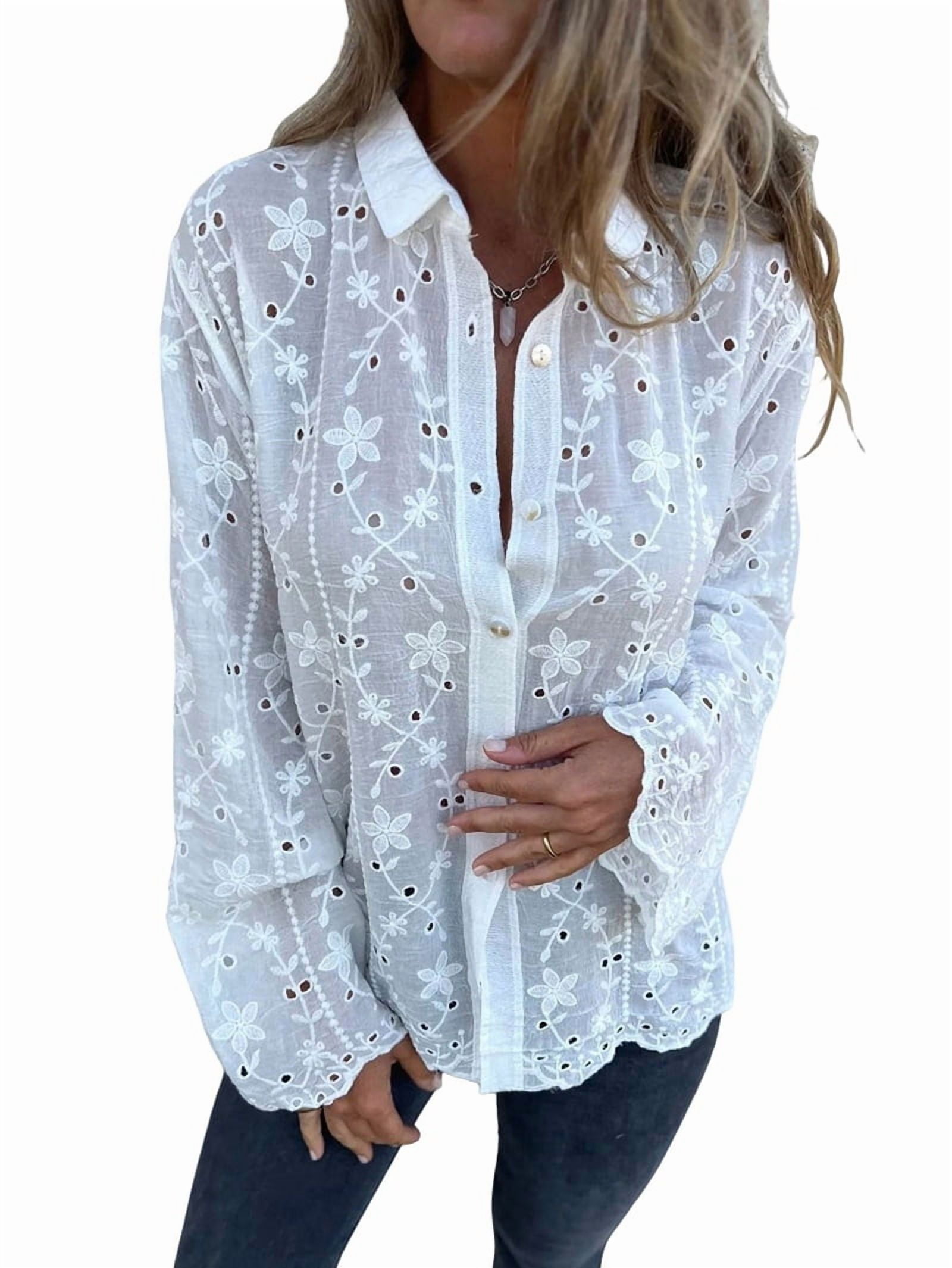 Marianna Eyelet Casual Sweater Top