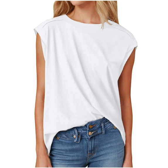 Eyelet Tunic Top for Women U Neck Sleeveless Shirts Button Down Camisole Plain Basic Vest Slim Fit Cami Dressy Trendy Blouses Beach Vacation Clothes 2025 Summer