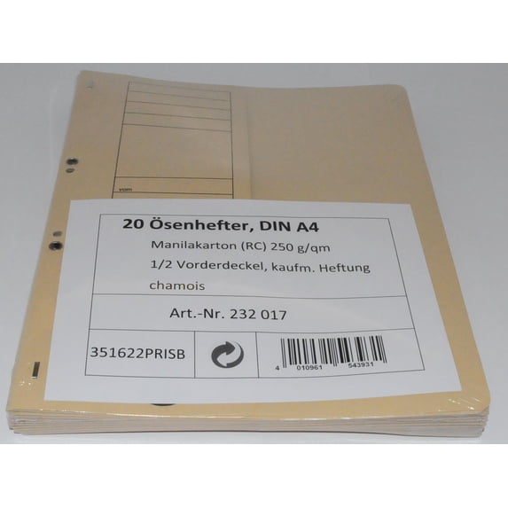 Eyelet stapler chamois A4 - 20 Piece