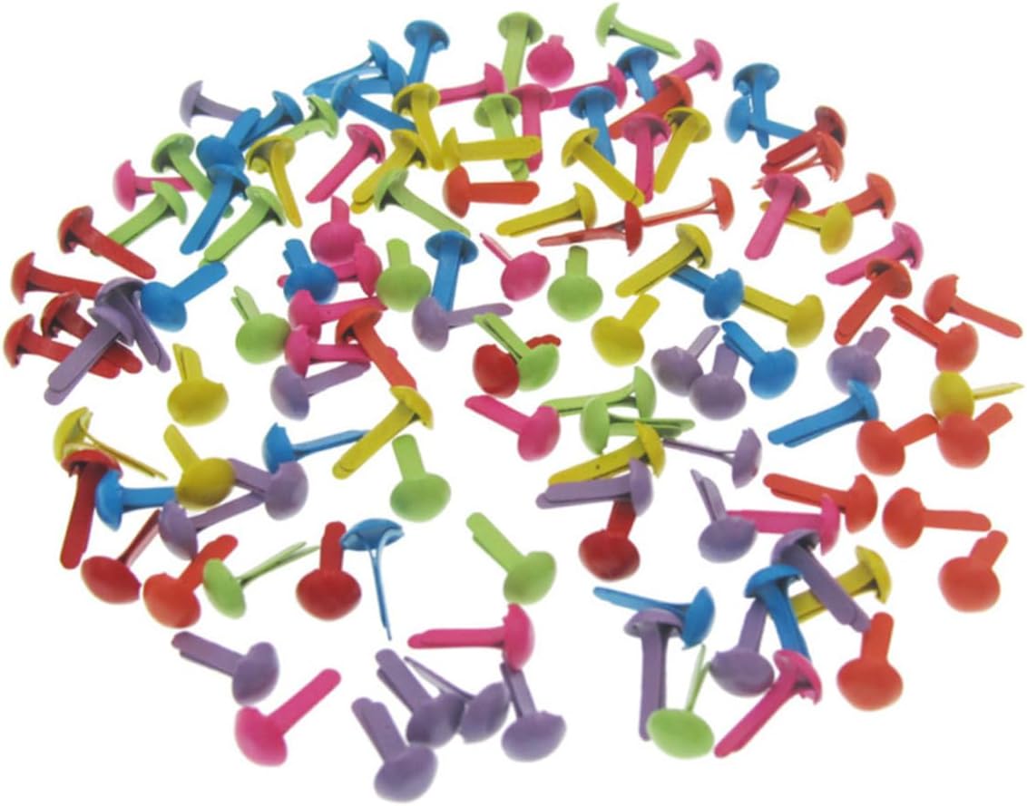 Eyelets 100 Pcs MiniPaper Fasteners Round Paper Brass Fasteners Mini