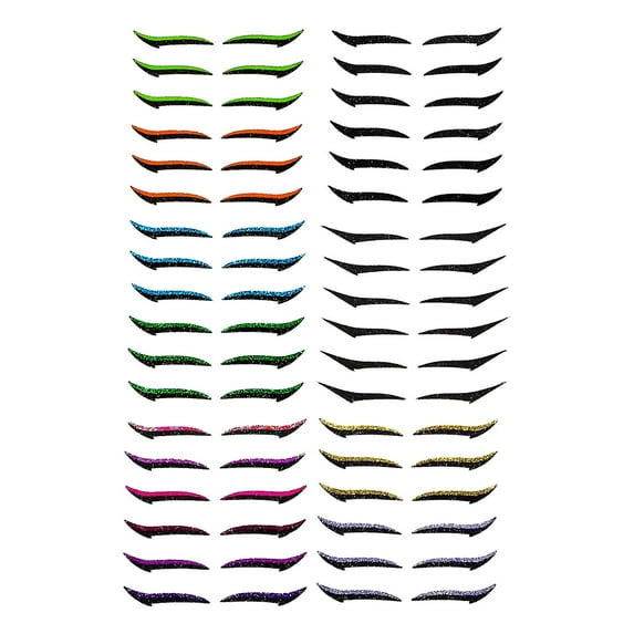 Eyelid Line Stick, Reusable Eyeliner Stickers, Cat Eye Makeup, Wing-Tip Sticker 36 Pair Color Combo