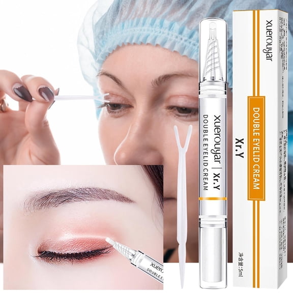 Eyelid Tape Cream Double Eyelid Glue Pen Invisible Eyelid Shaping Cream 5ML Eye Makeup Tool for Natural Looking Eyelids Easy Application Removable