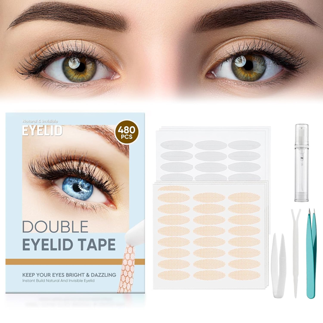Eyelid Tape, Double Eyelid Tapes 480 Pcs, Waterproof Invisible Double