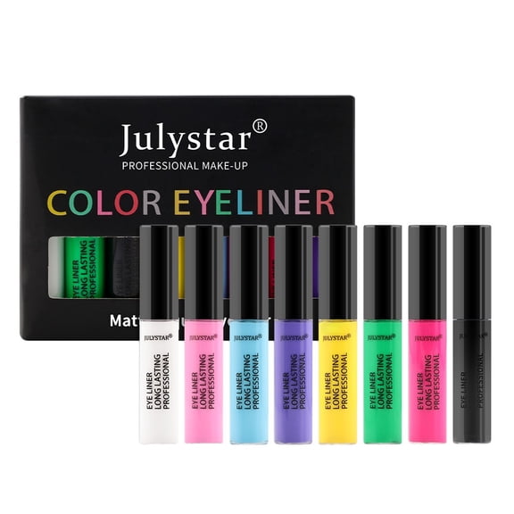 Eyeliner 8 Colors Liquid Eyeliner Set Rainbow Colorful Neon Eyeliner Tinted Long Wear Gel Eyeliner For Women Makeup Gift Set 15ml Makeup Beauty Tools Clearance