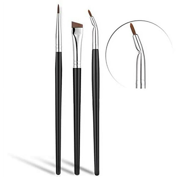 Eyeliner Brushes Set,Fine Angled Eyeliner Brush,JASSINS Precision Gel Eye Liner Ultra Fine Bent Makeup Brush(3 Pieces)