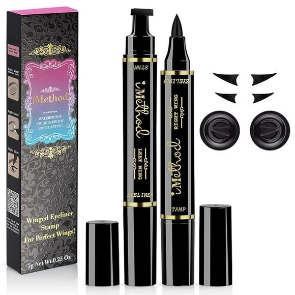 Eyeliner Stamp 2 Pens Winged Eyeliner Stamp, Perfect Wing Cat Eye Stamp, Long Lasting Liquid Eye Liner, Waterproof & Smudgeproof Makeup