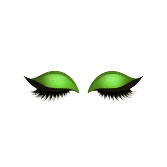 Eyeliner Stickers,Lazy Eye Shadow Eyelash Patch,Eyeshadow Eyelash Stickers,3-in-1 Self-Adhesive Reusable Fast Eye Makeup Stickers with False Lashes(Green 1Pair)from Biweutydys