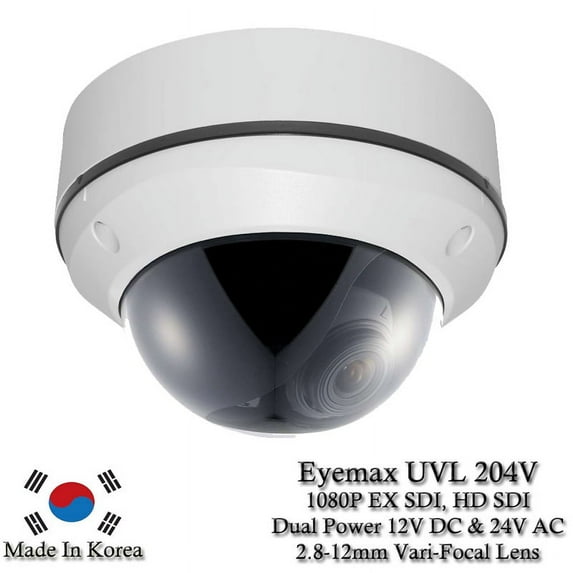 Eyemax Storm Series UVL-204V 1080P EX-SDI, HD-SDI Vandal DOME Camera 2.8-12mm Dual Power