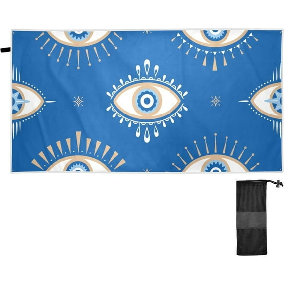 Eyes Blue Beach Towel Fast Drying Camping Towels Sand Free Beach Blanket Soft Absorbent Travel Sport Towel for Gym Bath Shower Swimming 30" x 60" Washcloth Gift