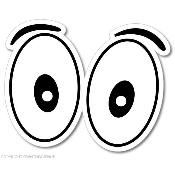 Eyes Car Laptop Helmet Sticker Decal Funny Prank Laptop Vinyl Decal Sticker 4"