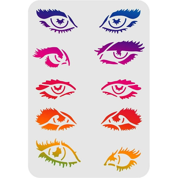 Eyes Drawing Painting Stencils Templates 11.6x8.3 inch Plastic Stencils Decoration Rectangle Reusable Stencils for Painting on Wood Floor Wall and Fabric diy Eye