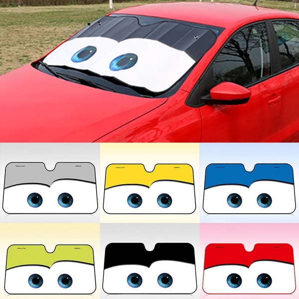 Eyes Heated Windshield Sunshade Car Window Windscreen Cover Sun Shade