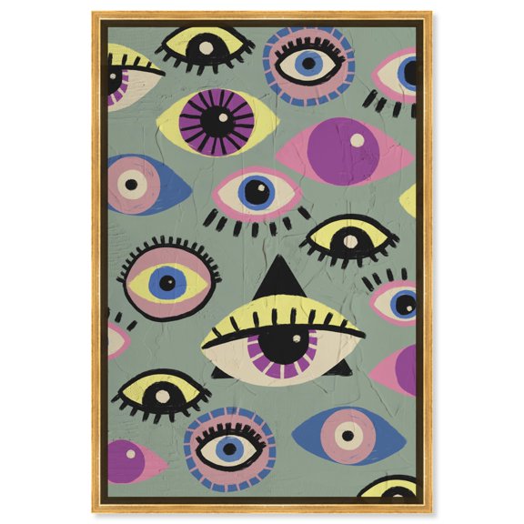 Eyes Imagery Canvas Maximalist Art Print by Art Remedy, Gold Frame, 16" x 24"
