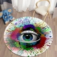 thumbnail image 1 of Eyes Lips Round Carpet Cartoon Printed Area Rugs rative Round Rugs for Living Room Children Bedroom Floor Mats Anti-Slip Mat, 1 of 6