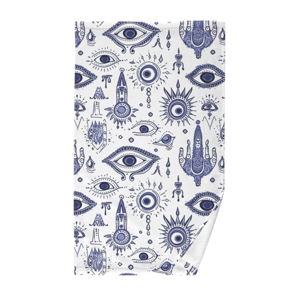 Eyes Pattern Bath Towel 100% Cotton Soft Thick High Absorbency Hand Face Towel Single Pack 16x28in