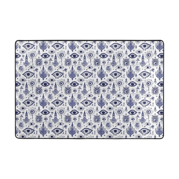 Eyes Pattern Rug 36x24in Memory Foam Absorbent Non Slip Plush for Bathroom Kitchen Entryway