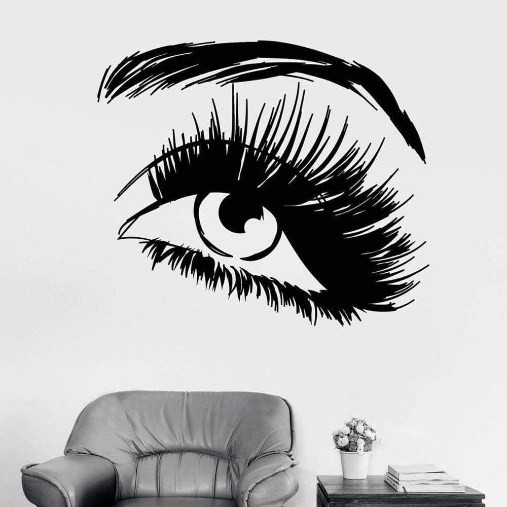 Eyes Vinyl Wall Decal Beautiful Eye Eyelashes Makeup Fashion Beauty ...