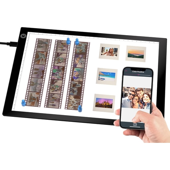 Eyesen Slide Viewer Light Box, for Scanning Film Negatives and Slides, Artist Sketching, A4 Ultra-Thin Light Pad Scanner with 3 Adjustable Brightness, USB Powered