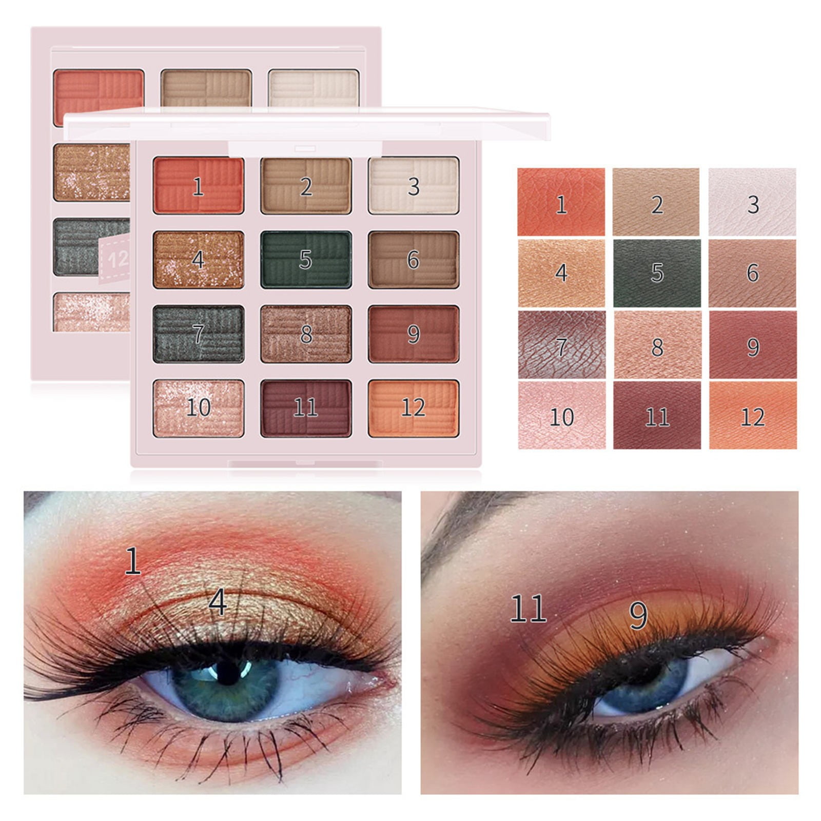 Eyeshadow 12 Colors Color Eye And Long Lasting 3D Natural Eyeshadow