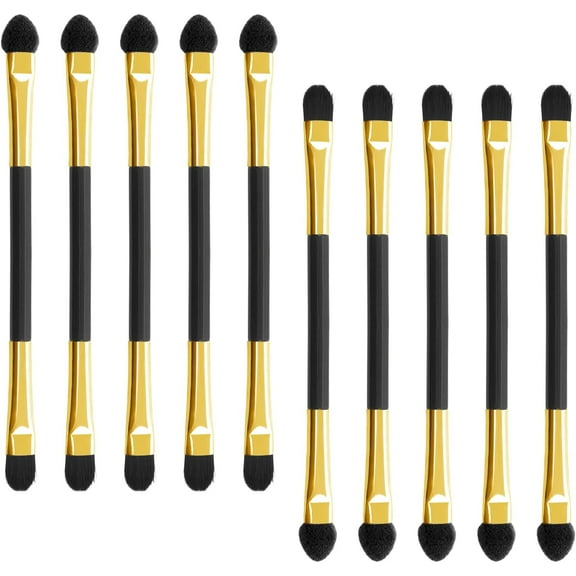 Eyeshadow Brushes, 10PCS Double-Ended Eyeshadow Applicators Long Handle Eye Shadow Sponge Applicator Reusable Eye Make-up Tools for Blending Defining Smudging Shading A7STHZS