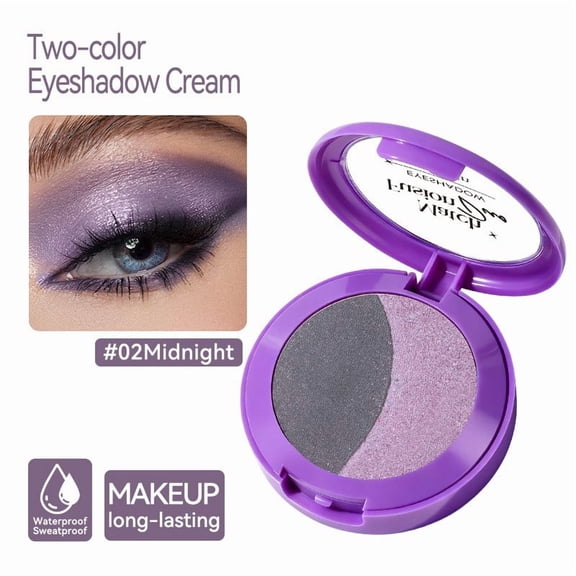 Eyeshadow Duo 5g, Dual Color Eyeshadow Palette Natural Waterproof & Non-Smudge, Highly Pigmented Eyeshadow Palette for Easy Application (#02)