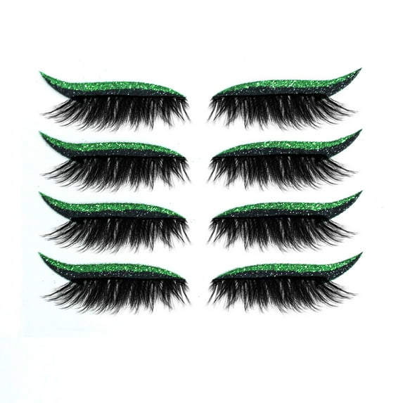 Eyeshadow, Eyeliner, Eyelash Stickers Awwp Clear Out Stock 2 in 1Reusable Eyeliner and Eyelash Stickers Reusable Eyeliner Stickers Eyelashe, False Eyelashes Green Eyelashes