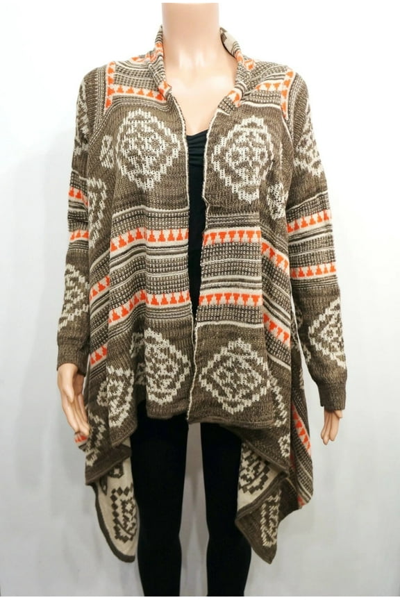 Mud Pie Fire Handkerchief-Hem Sweater Cardigan Women's Small