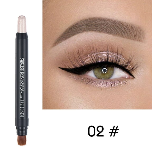 Eyeshadow Pen, Double-Ended Eyeshadow Pencil, Long-Lasting Pearlescent and Matte Finish, Dual-Ended Design with Built-In Brush for Easy Application and Smudge-Resistant Wear